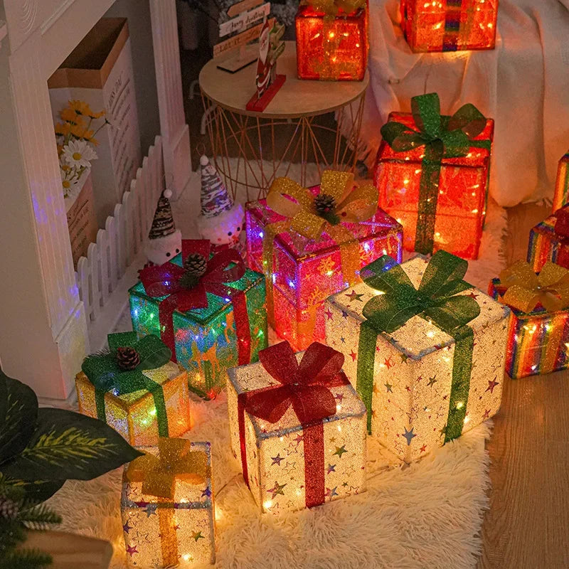 LED Belysta Julklappslådor