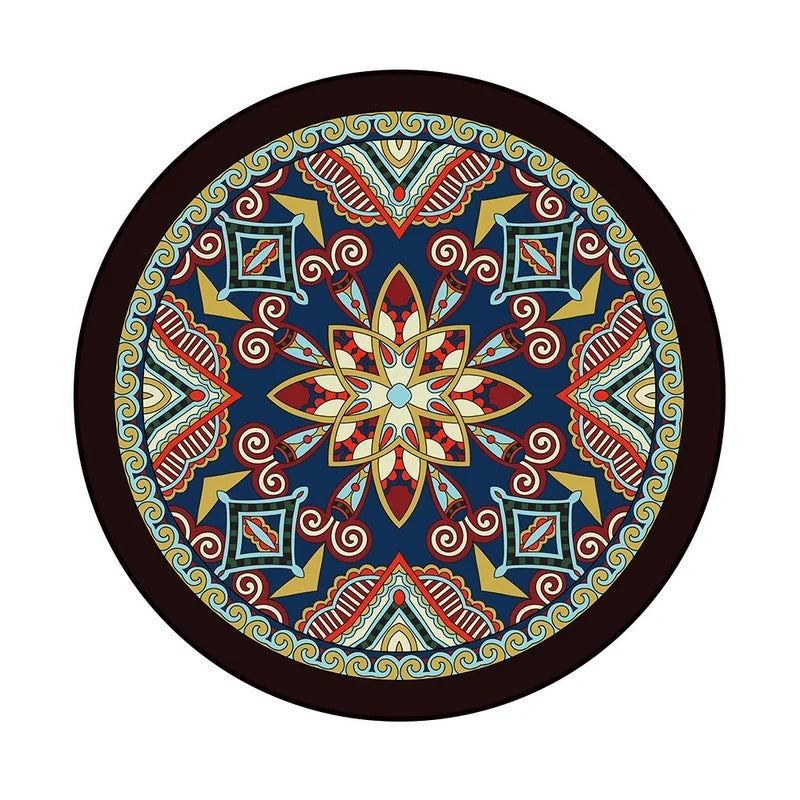 Bohemisk Mandala Rund Matta