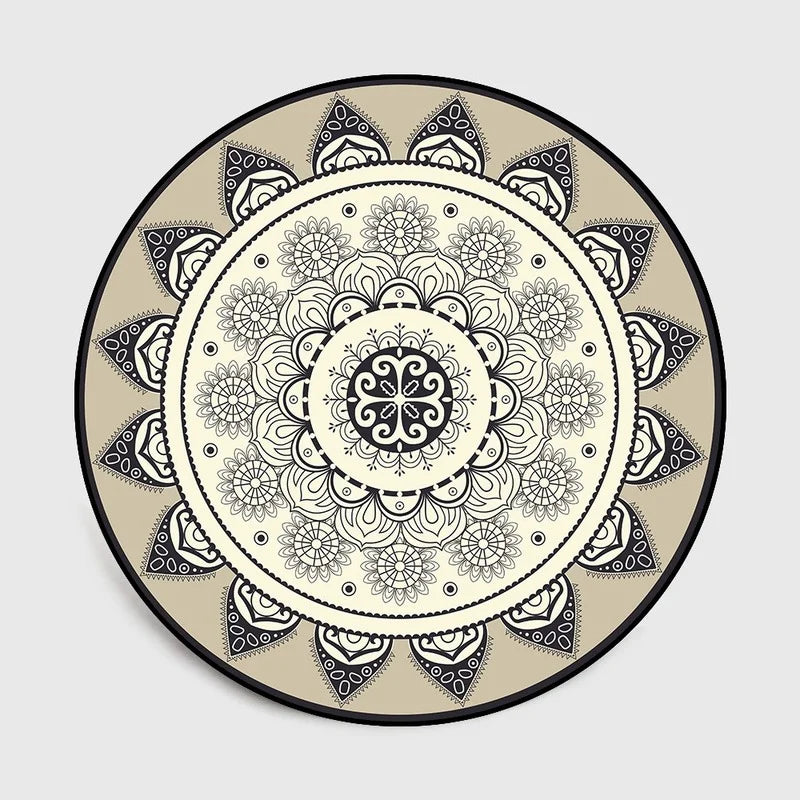 Bohemisk Mandala Rund Matta