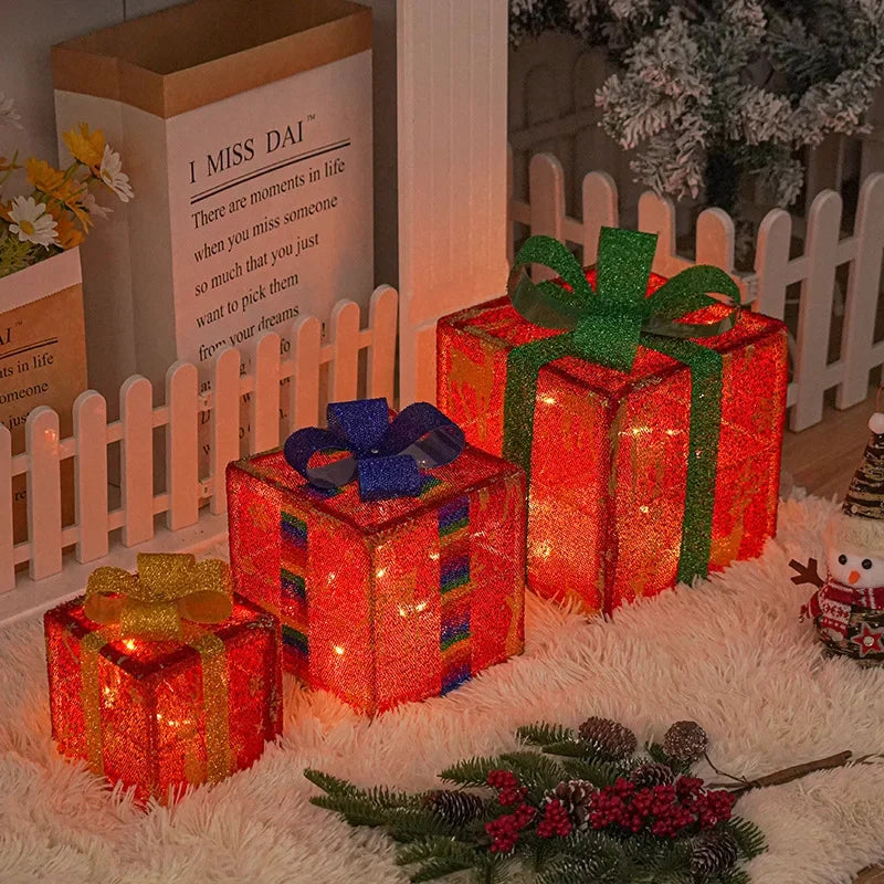 LED Belysta Julklappslådor