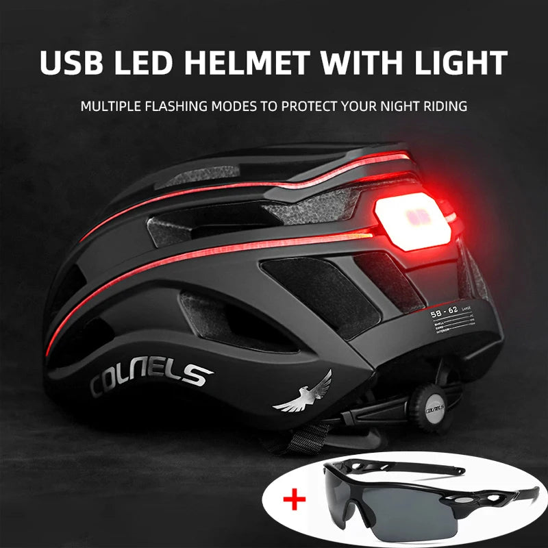Cykelhjälm med LED-lampa