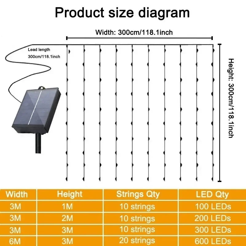 LED Solcells Gardinljus