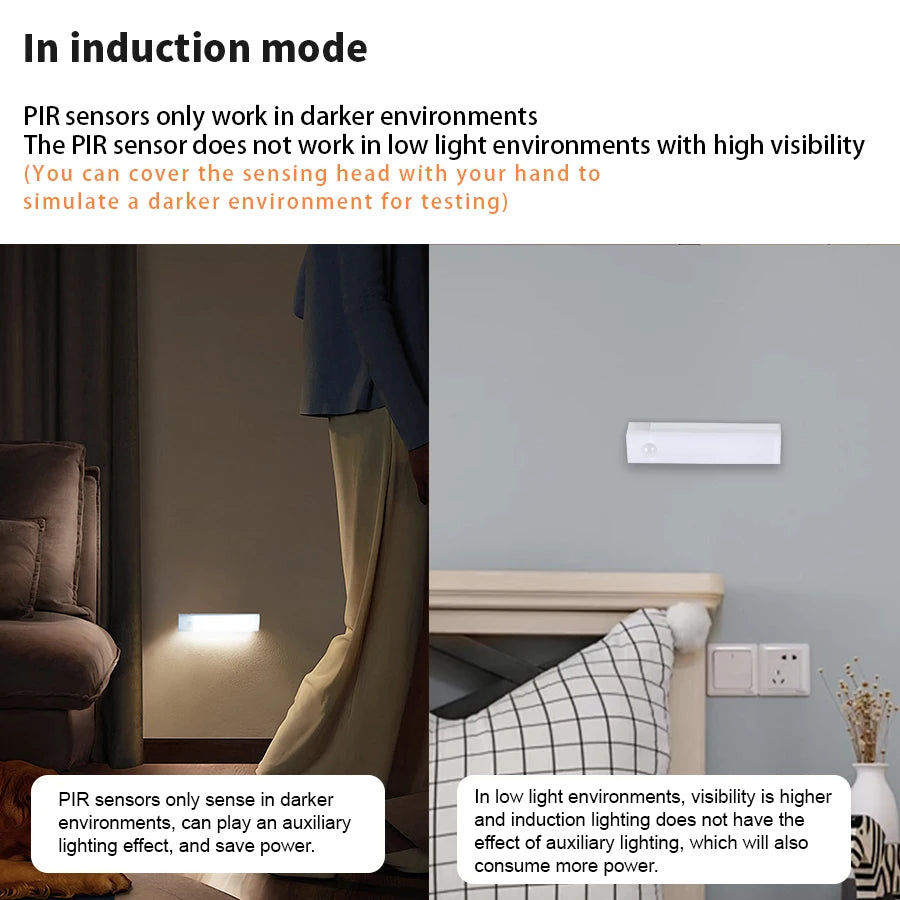 Trådlös Uppladdningsbar LED-lampa med Rörelsesensor