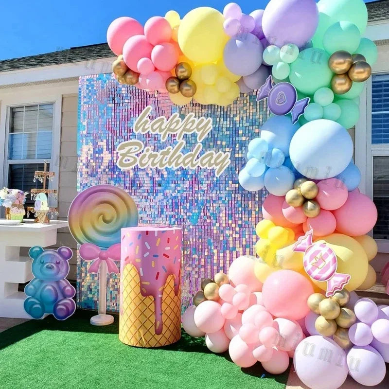 Ballongdekoration i pastell