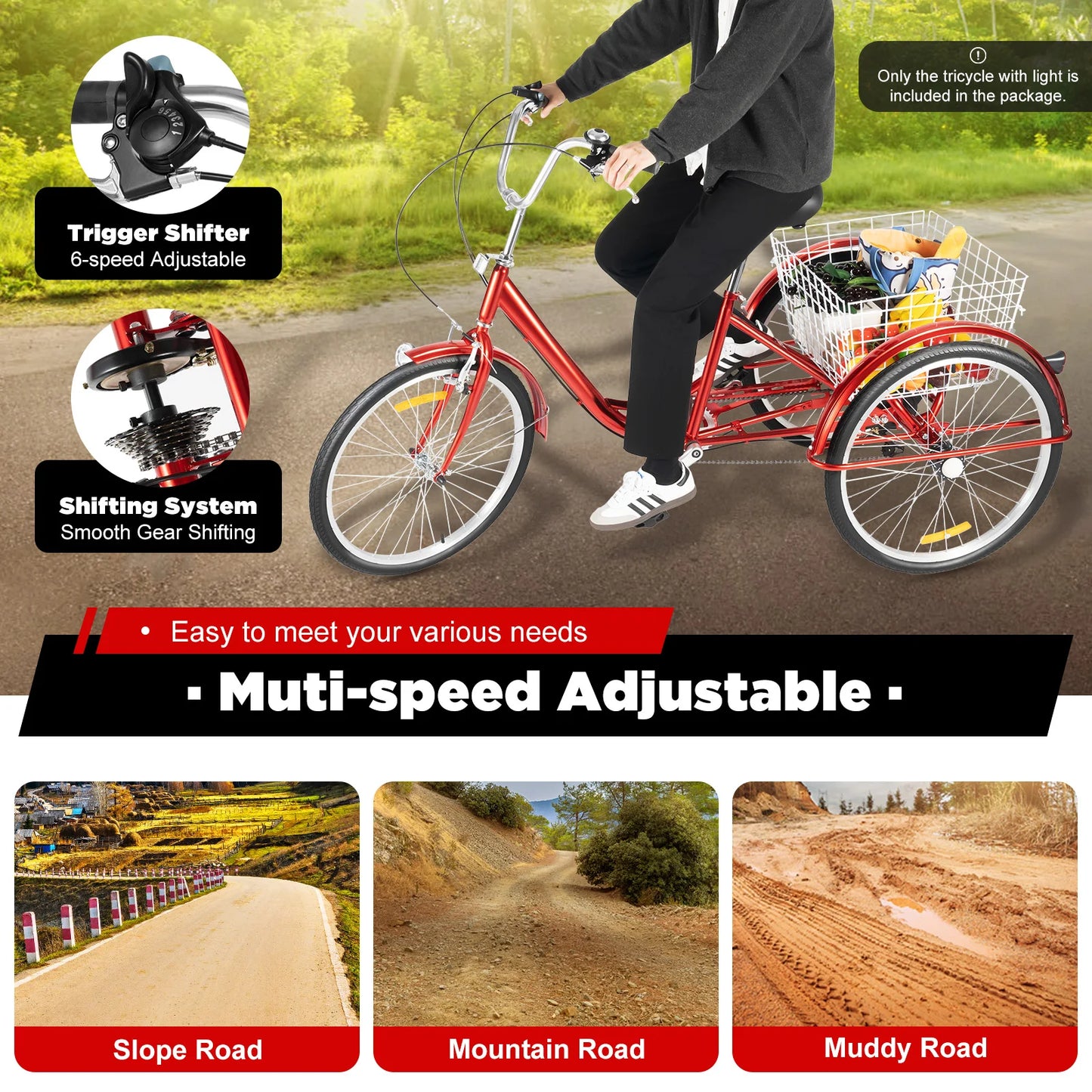 3-hjuling vuxencykel 24"