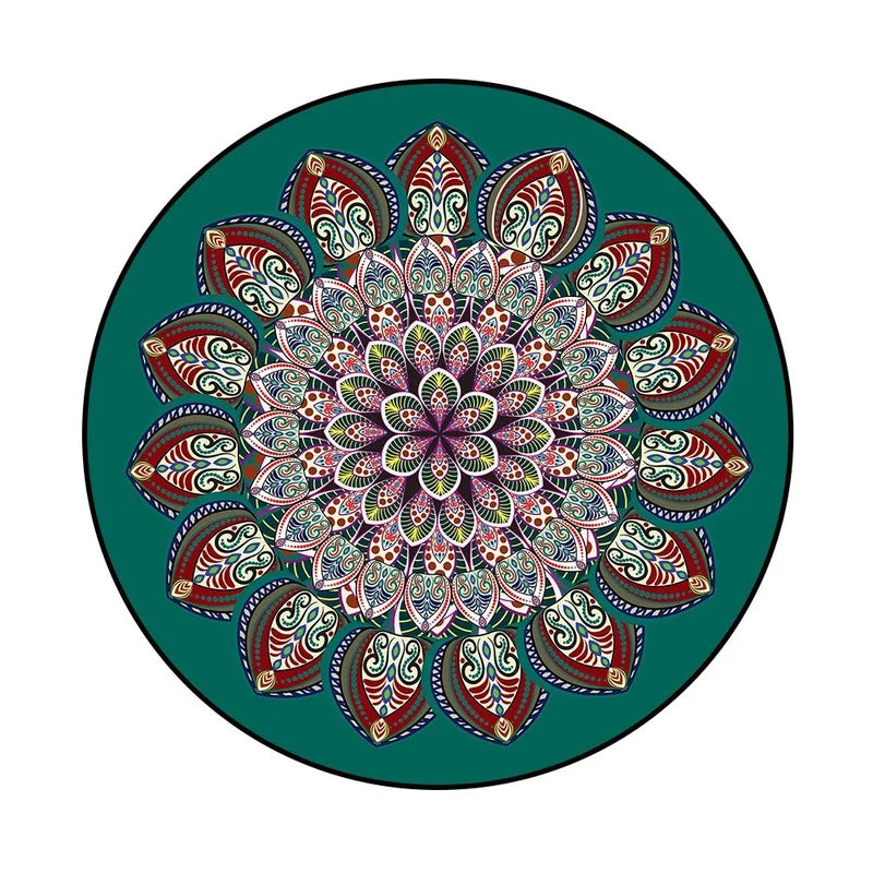 Bohemisk Mandala Rund Matta