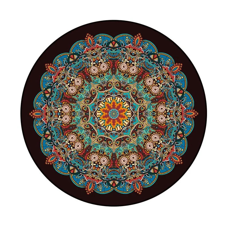 Bohemisk Mandala Rund Matta
