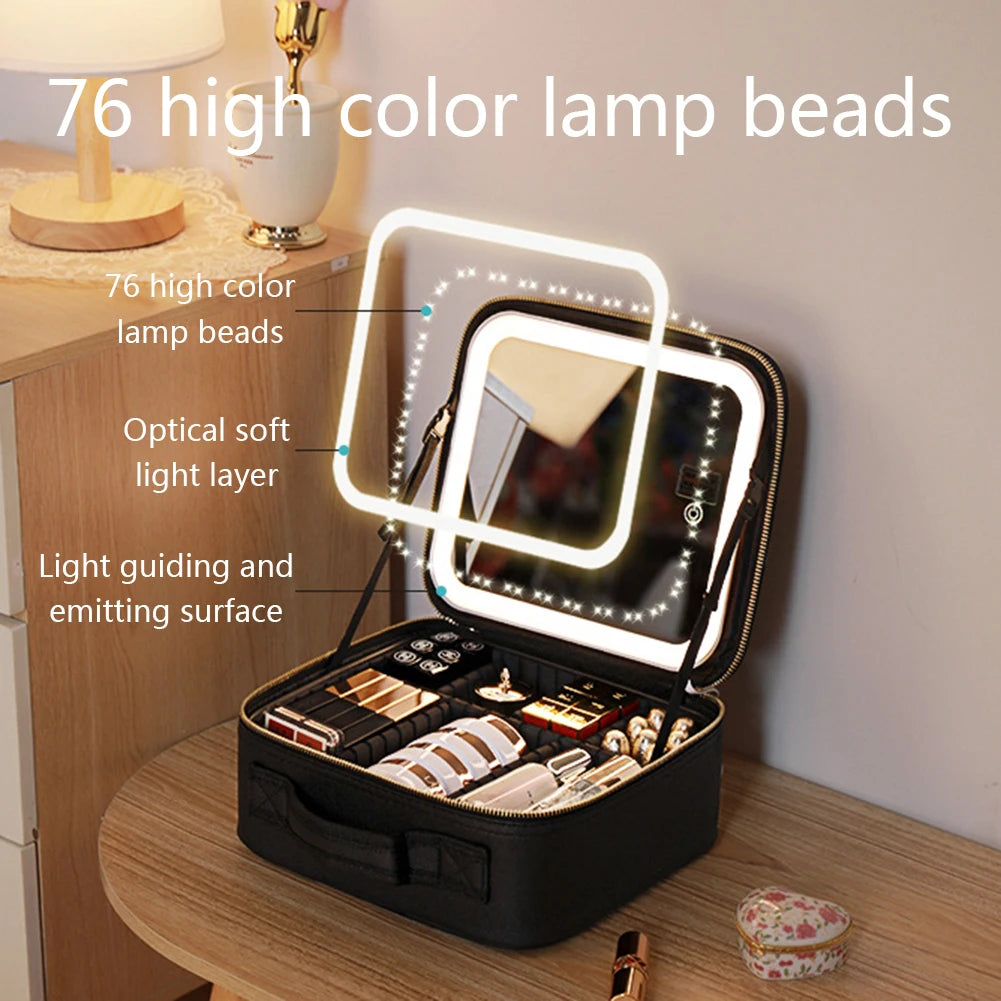 Sminkväska med LED-spegel
