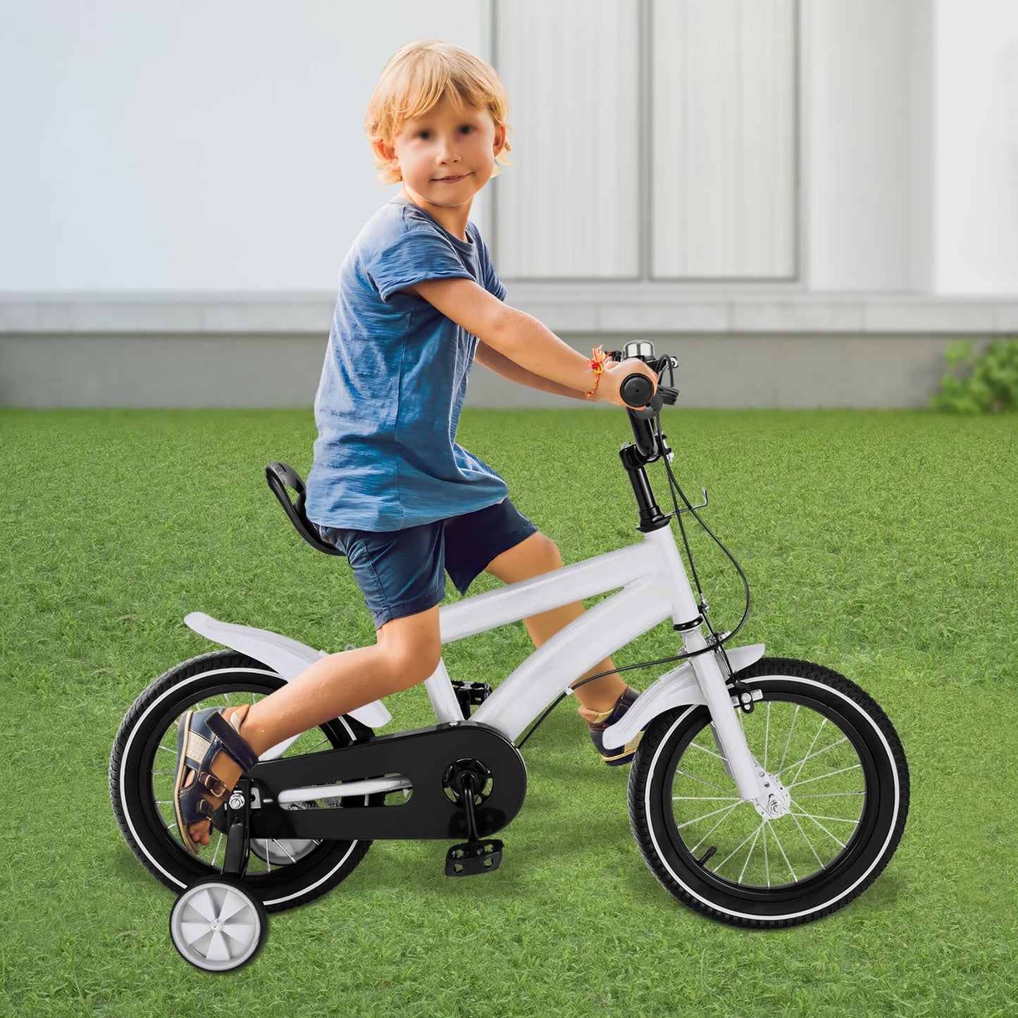 Barncykel med stödhjul 14 tum